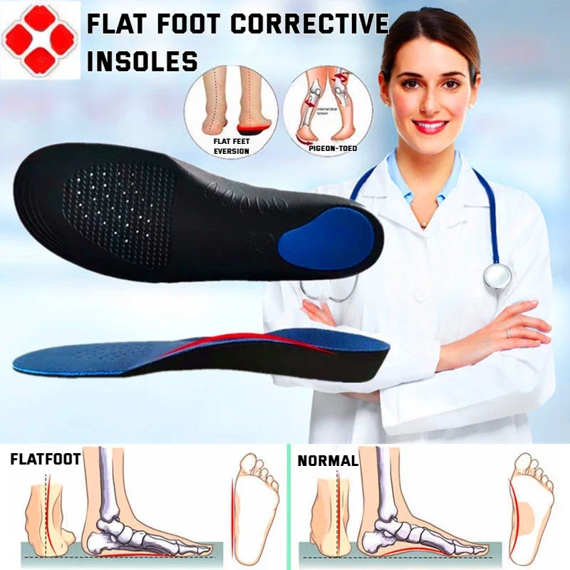 Flat Foot Orthopedic Arch Support Insoles Sports Orthopedic Insole Men and Women Shoe Pad EVA Sports Insert Sneaker Cushion Sole