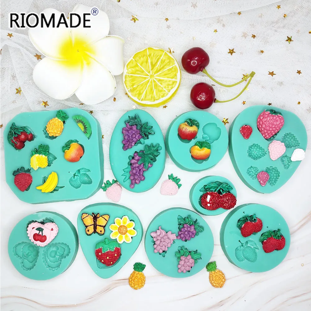 Mini Fruit And Vegetable Model Baking Mold Chocolate Jelly Pudding Gypsum Epoxy Silicone Mould Creative Style Cake Decoration