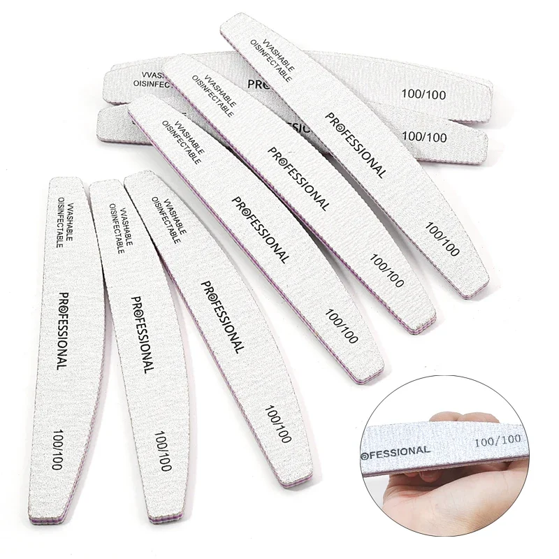 5/10/25 pezzi lavabili 180/240 manicure lime per unghie grigie strumenti per la cura delle unghie a doppia faccia per salone professionale riutilizzabile lima per nail art