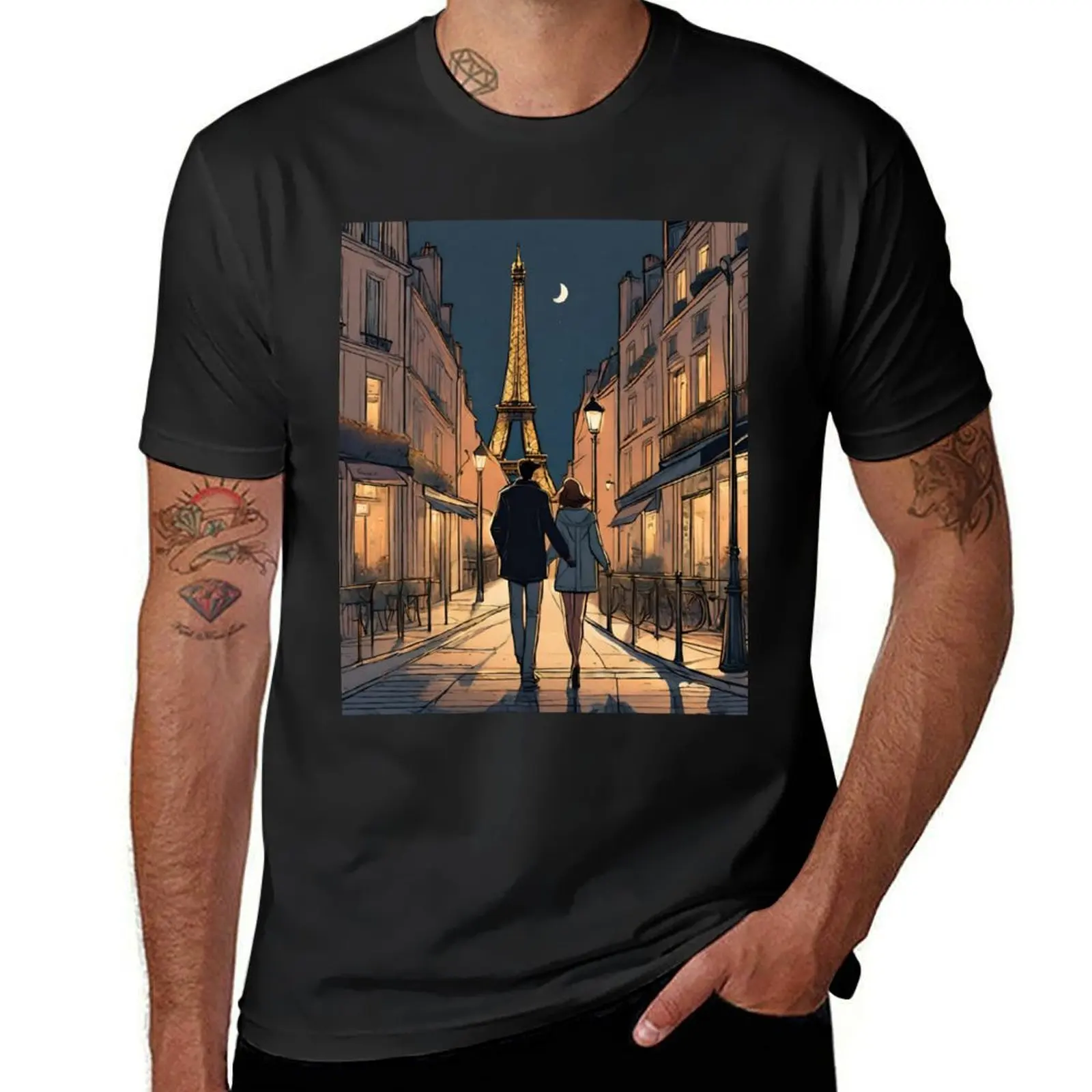 

of Couple Admires Paris Valentine T-Shirt for a boy boys animal print big and tall t shirts for men