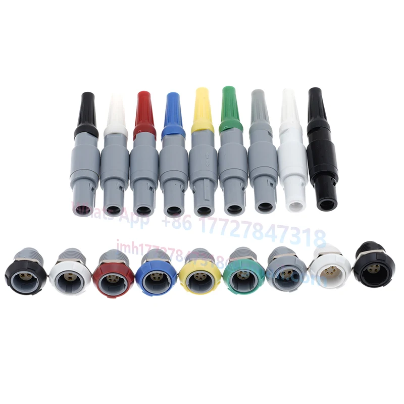 PAG 0° 1P 2 3 4 5 6 7 8 9 10 12 14Pin Medical Plastic Round Push-pull Self-locking Connector Male Plug