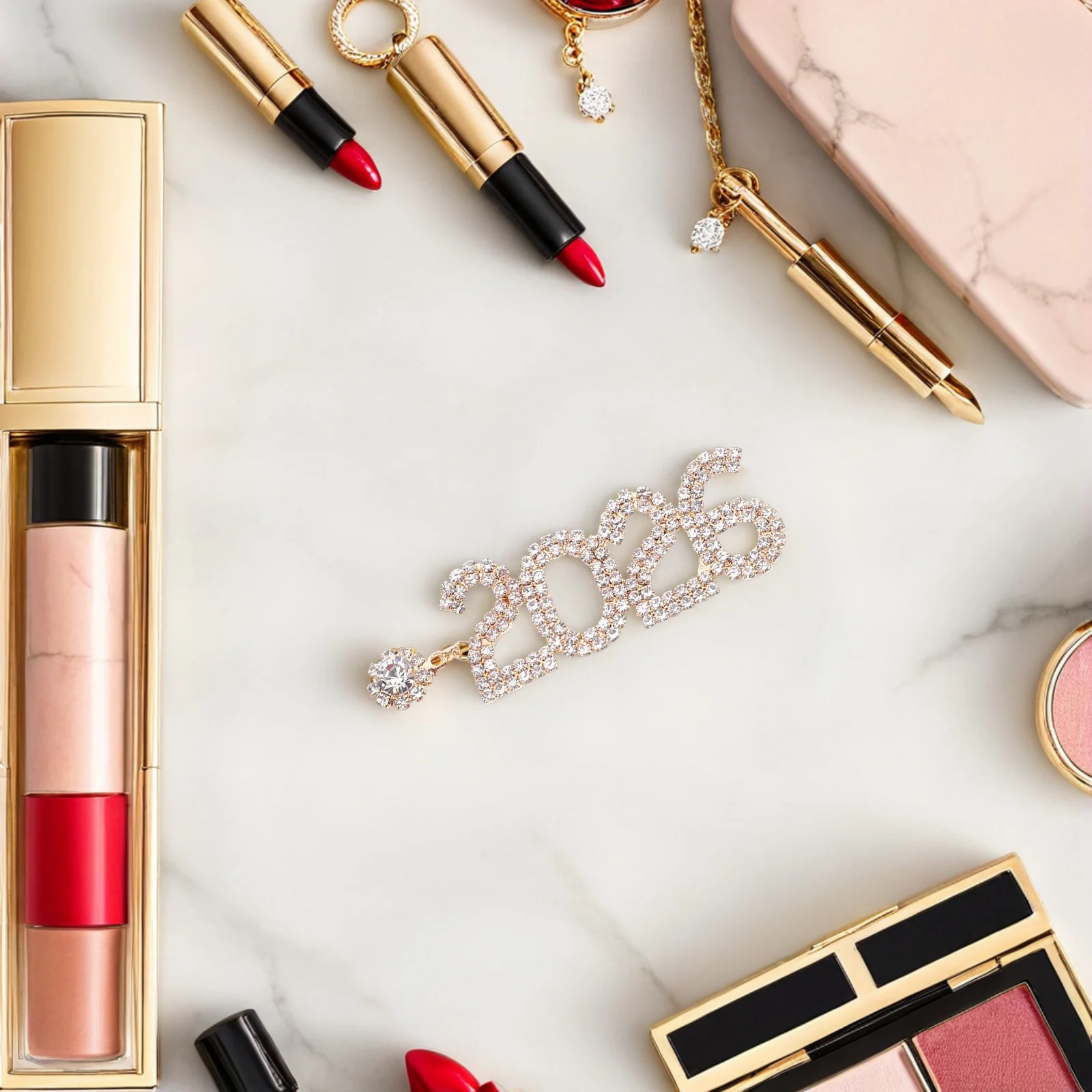 

2026 Number Rhinestone Earrings Sparkly Long Dangle Drop New Years Holiday Party Statement Jewelry for Women Number Earrings