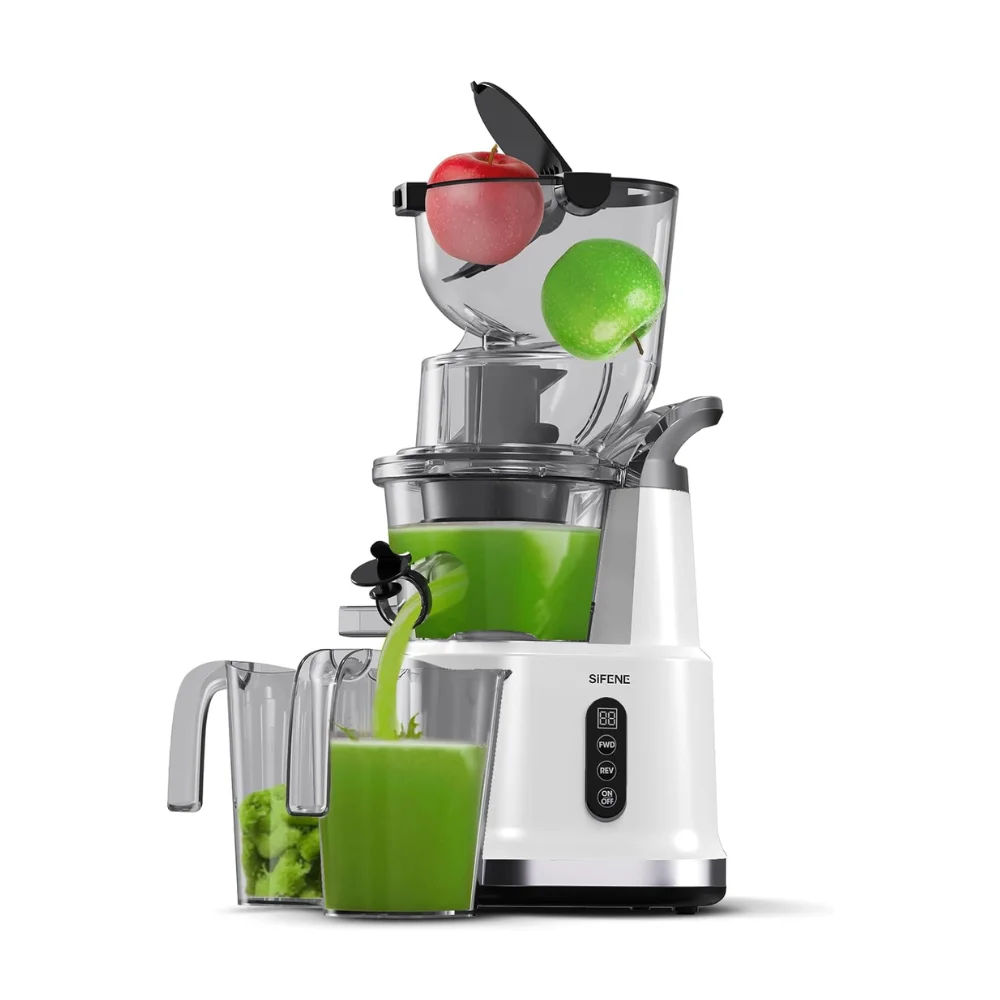 HOT DEAL Juicer 83mm Wide-Mouth Vertical Slow Masticating Juicer, Whole Fruit & Veg Juice Extractor, Easy To Clean