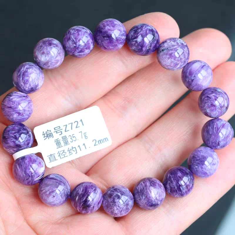 الطبيعية الأرجواني الشارويت الخرز روسيا الخرز سوار مجوهرات النساء الرجال من حجر الشارويت 8mm 9 مللي متر 10 مللي متر 11 مللي متر 12 مللي متر AAAAA