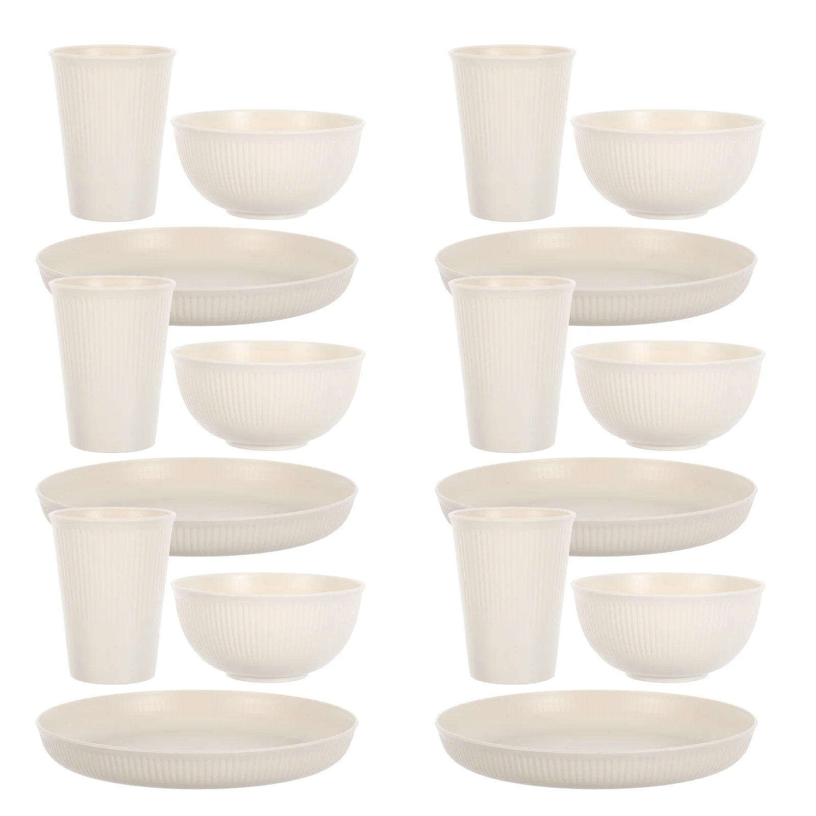 

18pcs Portable Tableware Set: Plates Bowls Cups For 6 Unbreakable Reusable Dishware Microwave Dishwasher Safe Camping Travel