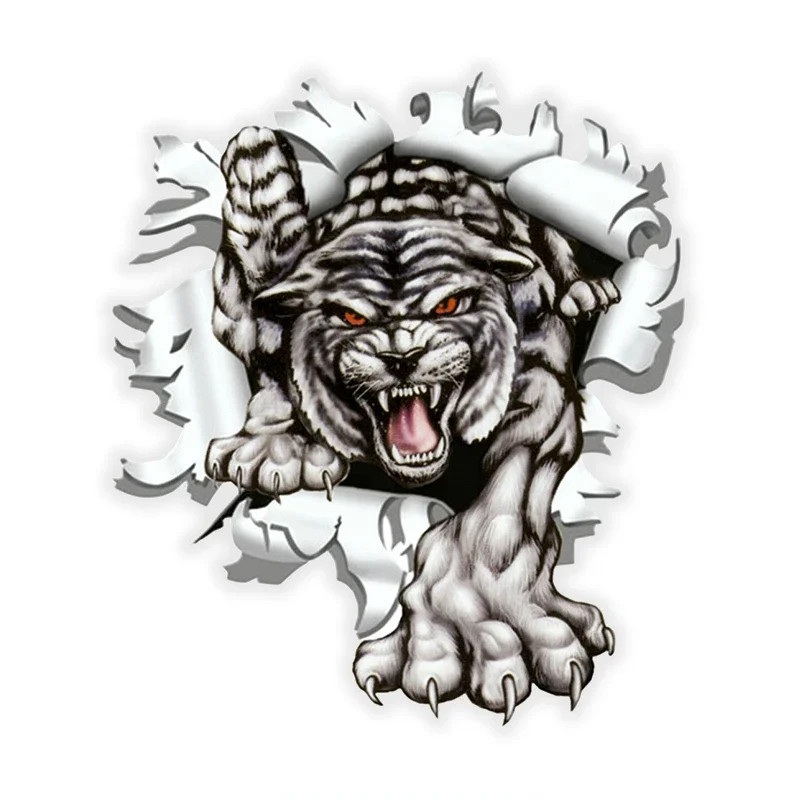 

Car stickers Colorful Car Sticker Tiger In The Bullet Hole Creative Stickers Styling Waterproof Sunscreen Decal Vinyl