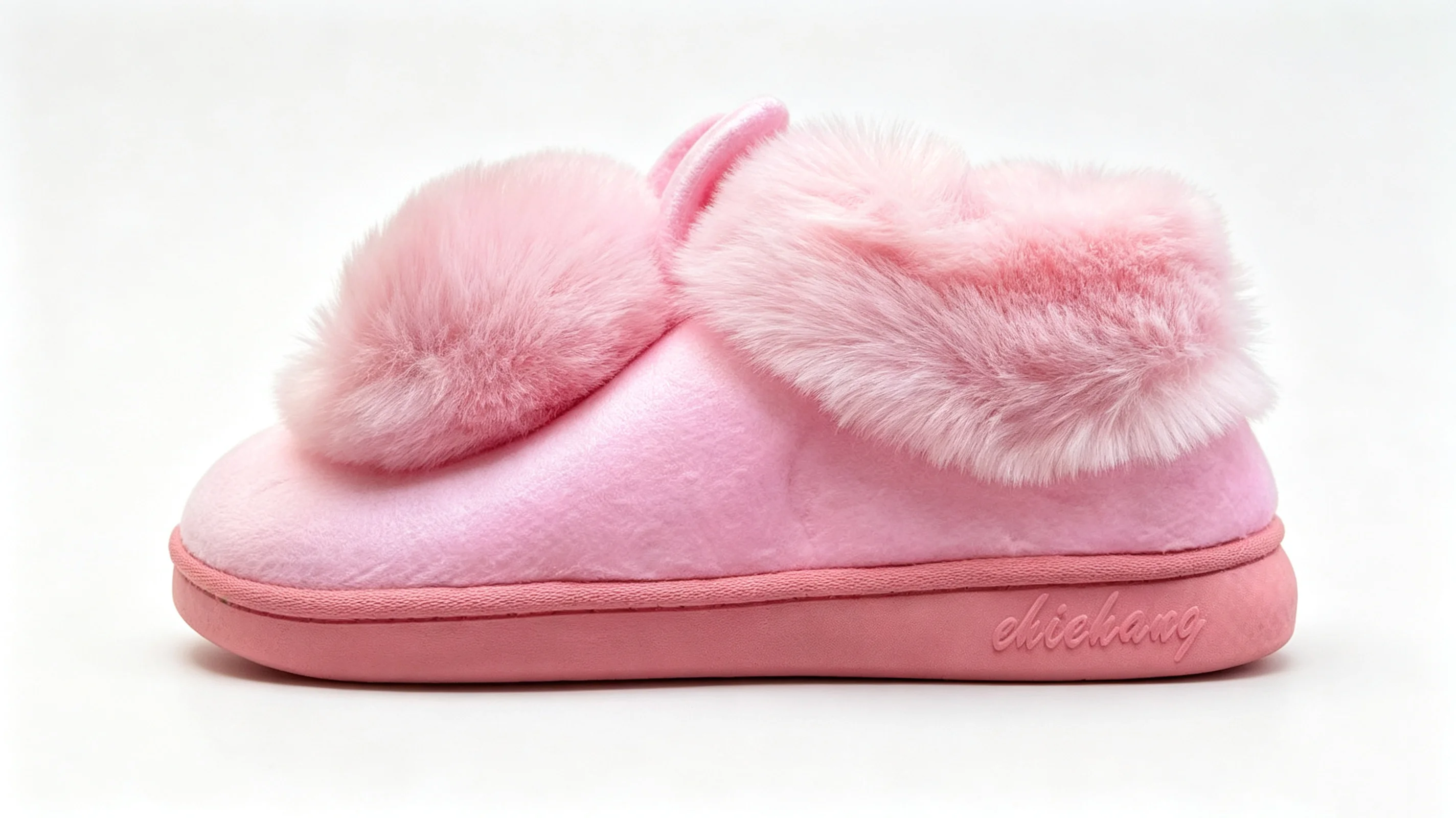 Damen-Hausschuhe mit Hasenohren, Plüsch, Winter, geschlossener Rücken, flauschig, warm, rutschfest, für Zuhause, Schlafzimmer, Innenbereich – Detail 7