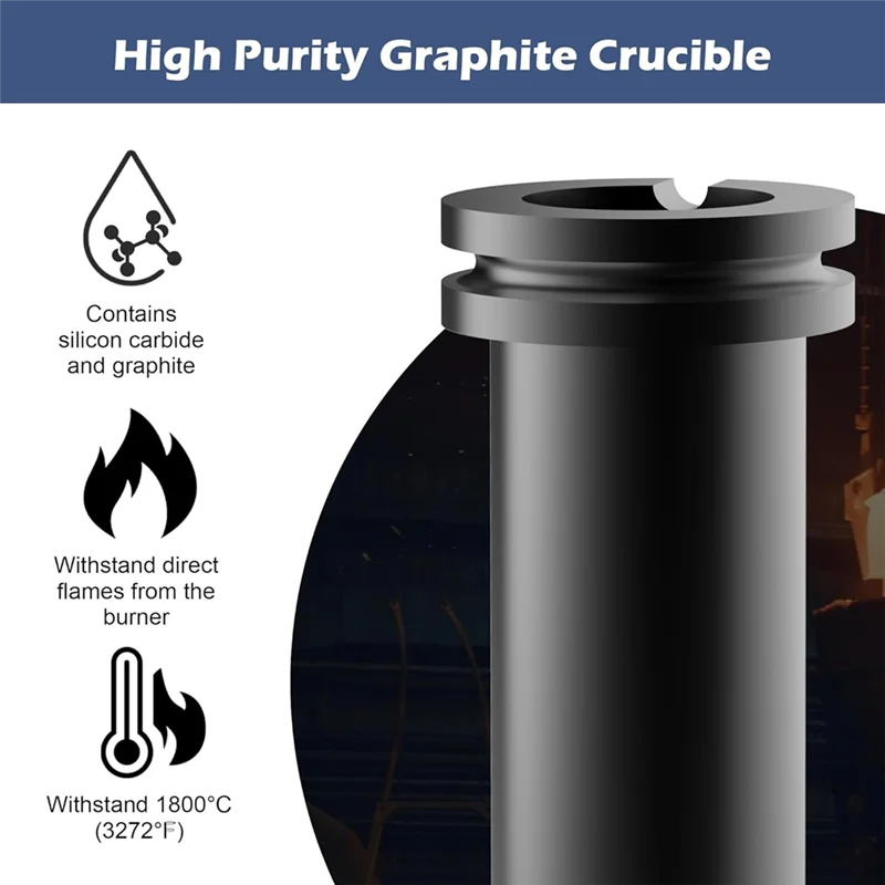 ABXF- أدوات ذوبان المعادن بشعلة الفرن 3 كجم، قالب إنجوت للذهب والفضة والنحاس وصهر المجوهرات وصب