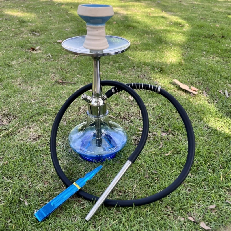 Arabic Shisha Hookah Glass Bottle Silicone Hose Tray Plate Metal Spring Full Set for Party/Club/Outdoor Chicha Narguile