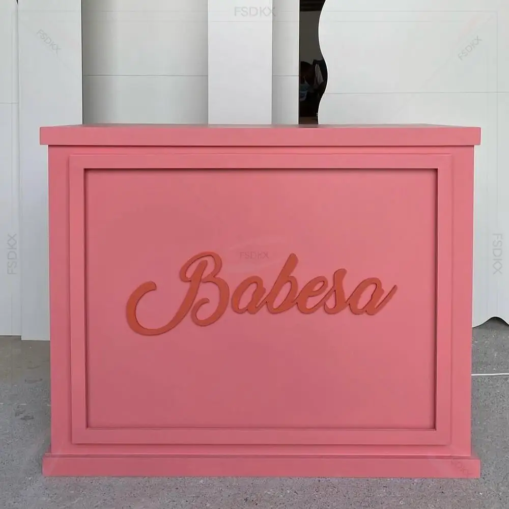 

FSDKX Wedding Supplies Party Birthday Decorations Pink Display Candy Cart Indoor Outdoor Dessert Cart Flower Cart Wheel for Sale