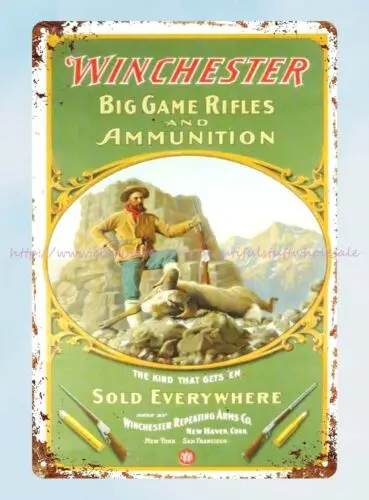 Winchester Big Game Rifles and Ammunition metal tin sign best garage ideas