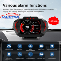 P24 Head Up Display Dual System Digtial Water Oil Temp Turbo Press lnclinometer HUD OBD2 Car Accessory On-board Computer Car