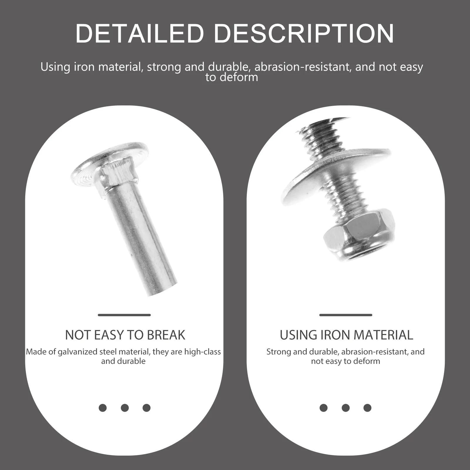 10Sets Robust Metal Trampoline Fixing Screws Set for Children Trampolines Secure Jumping Stable Frame Support Long Life