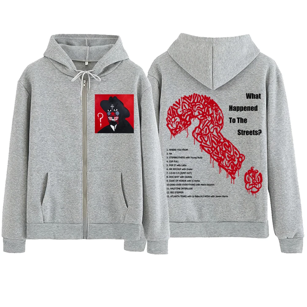 ما حدث إلى الشوارع 21 سافاج قلنسوة بسحاب رجل امرأة Harajuku البلوز القمم كم طويل الشارع الشهير البلوز