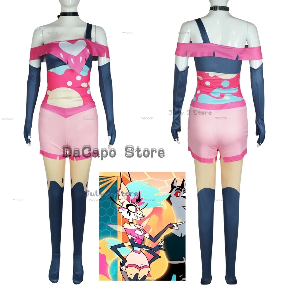 Helluvaboss Queen Bee Cosplay Costume Beelzebub Cosplay Costume Halloween Fancy Sexy Carnaval Party Women Colorful Suit