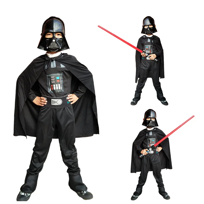 New Force Darth COS Sets Kids Boy Cosplay Costume Suits Girl Movie Jumpsuit With Swords Halloween Children Cloth Gift