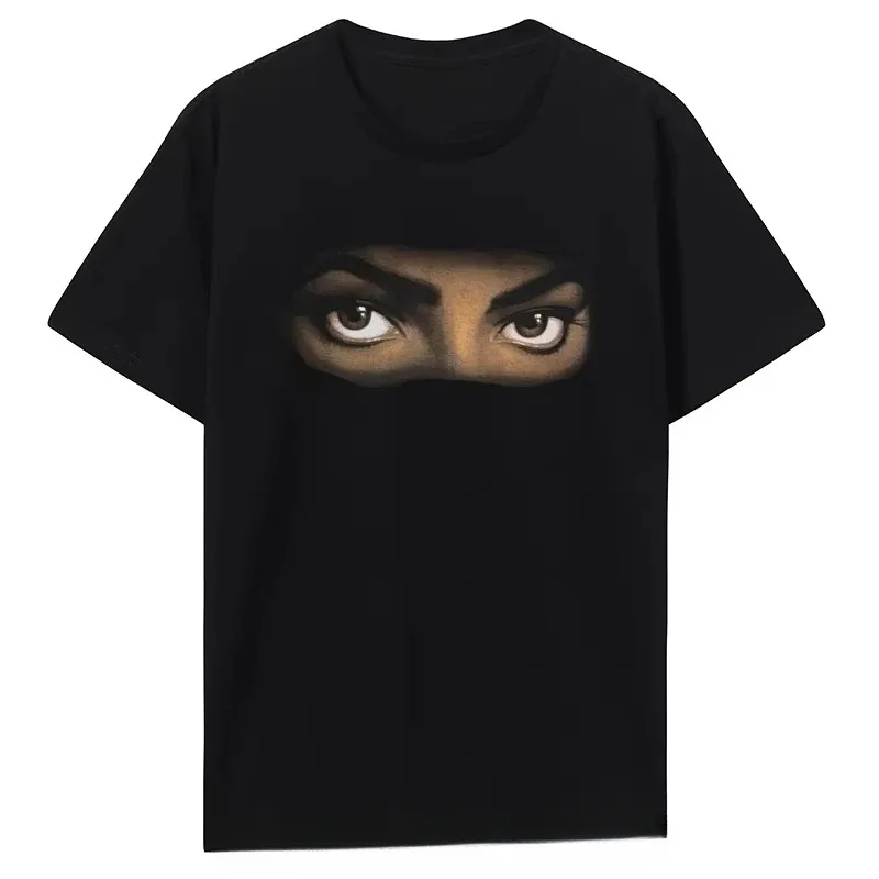 الجرافيك التي شيرت تحية لمايكل جاكسون مايكل جاكسون صورة طباعة قصيرة الأكمام الرجعية الرجال والنساء تي شيرت المد #1