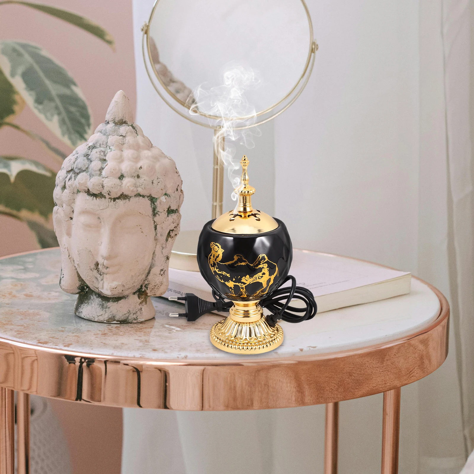 

Electric Incense Burner 220V Eu Plug Arabic Style Censer For Home Yoga Decorative Desktop Ornament Plug In Incense