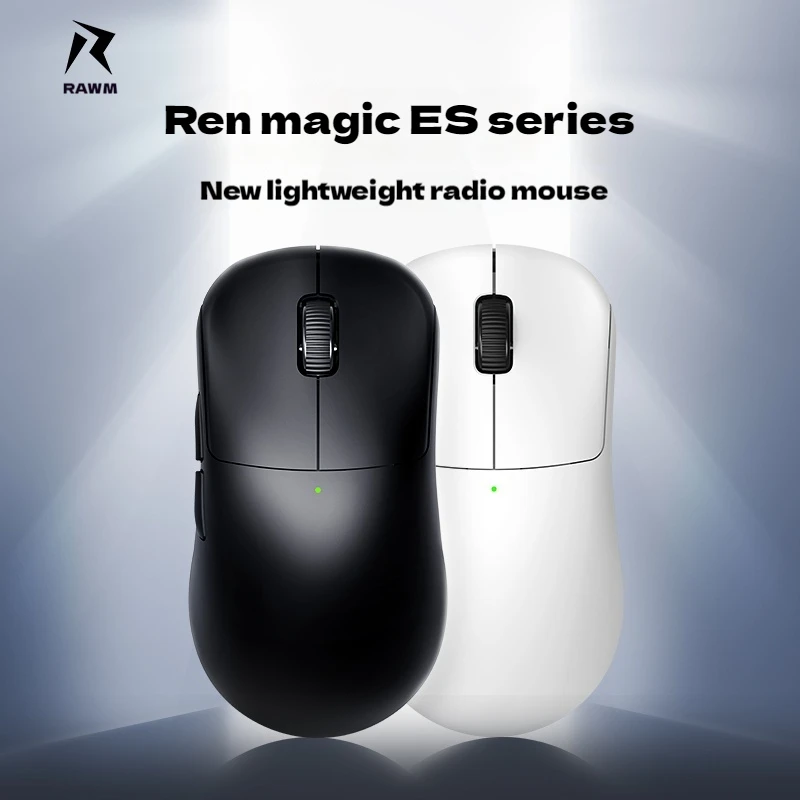Rawm ES21M Wireless Mouse Dual-Mode Connection Paw3950 8khz Quick Response Light Weight Gaming Mouse Rgb Universal For Pc Laptop