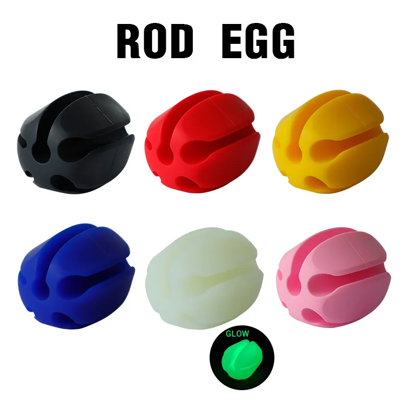 Rod Egg Fishing Rod Tie beam Reusable Rubber Egg-shaped Belt Outdoor Fastener Rod Prevent Rod Collision