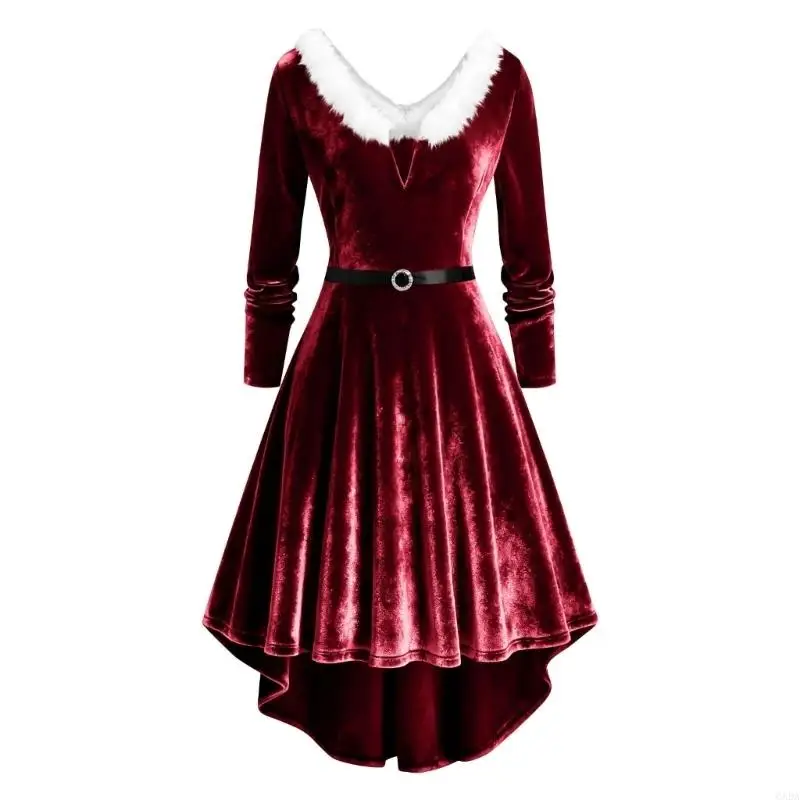 Robe Mère Noël à Franges Femme – Modèle Rouge – photo 8