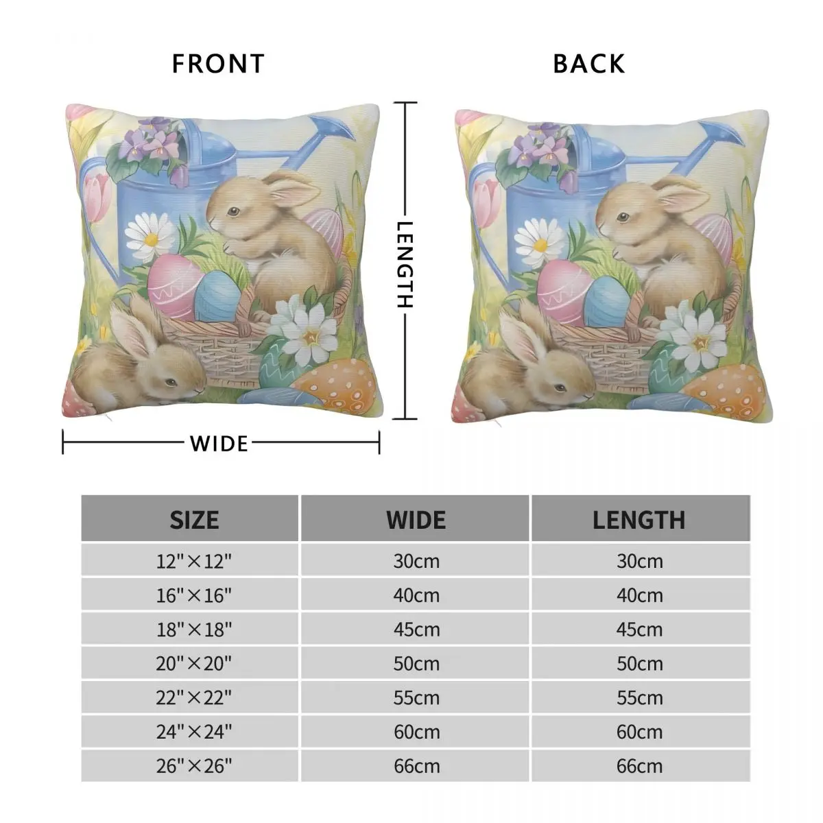 Easter Rabbit Pillow Cover Eggs Watering Can Polyester Pillow Case Cushion Cover Morden Pillowcases For Sofa Home Decorative