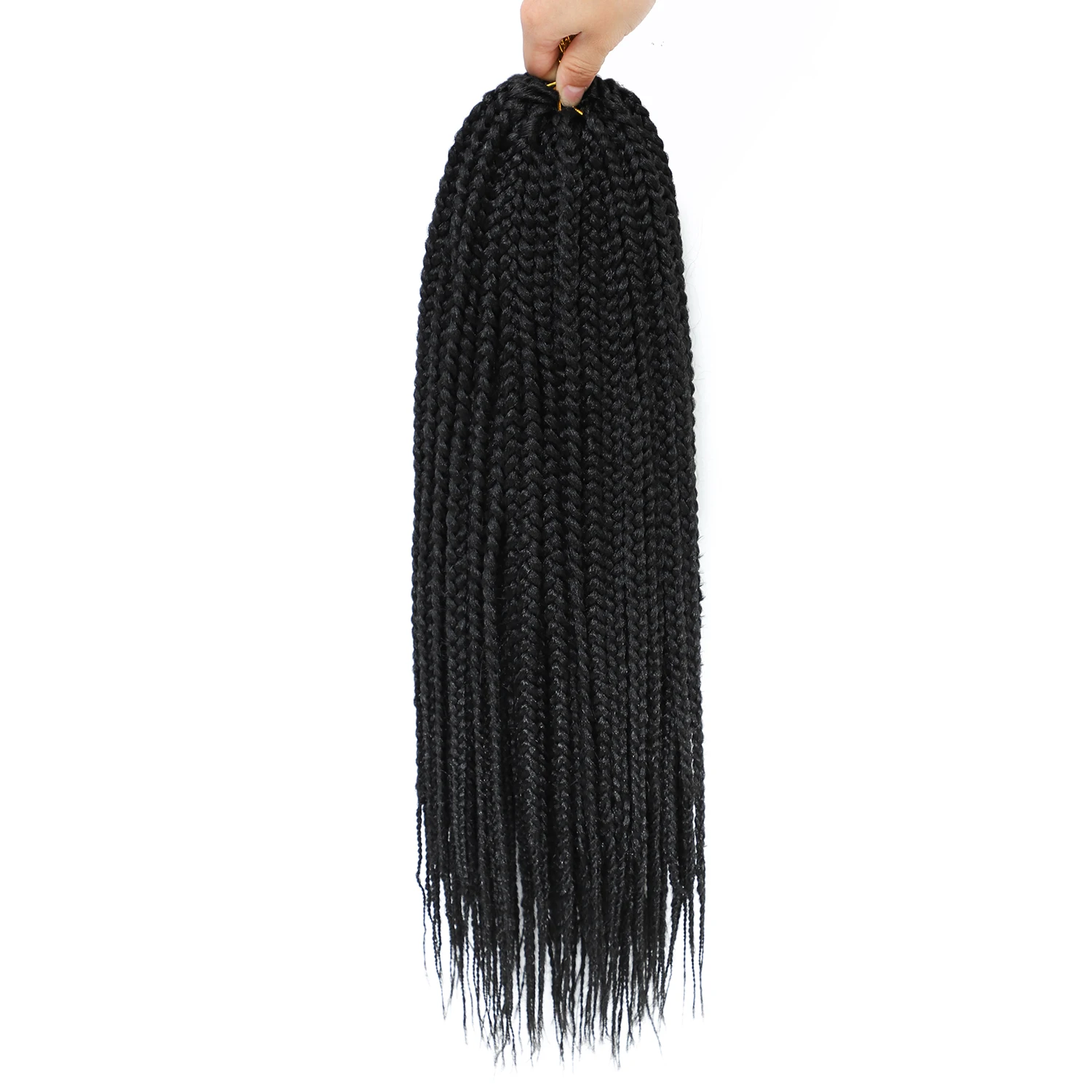 Box Braid Вязаные крючком волосы 10/14/18/24/30 дюймов Вязаные крючком Box Braids Предварительно заплетенные крючком косы для чернокожих женщин Мягкие средние синтетики