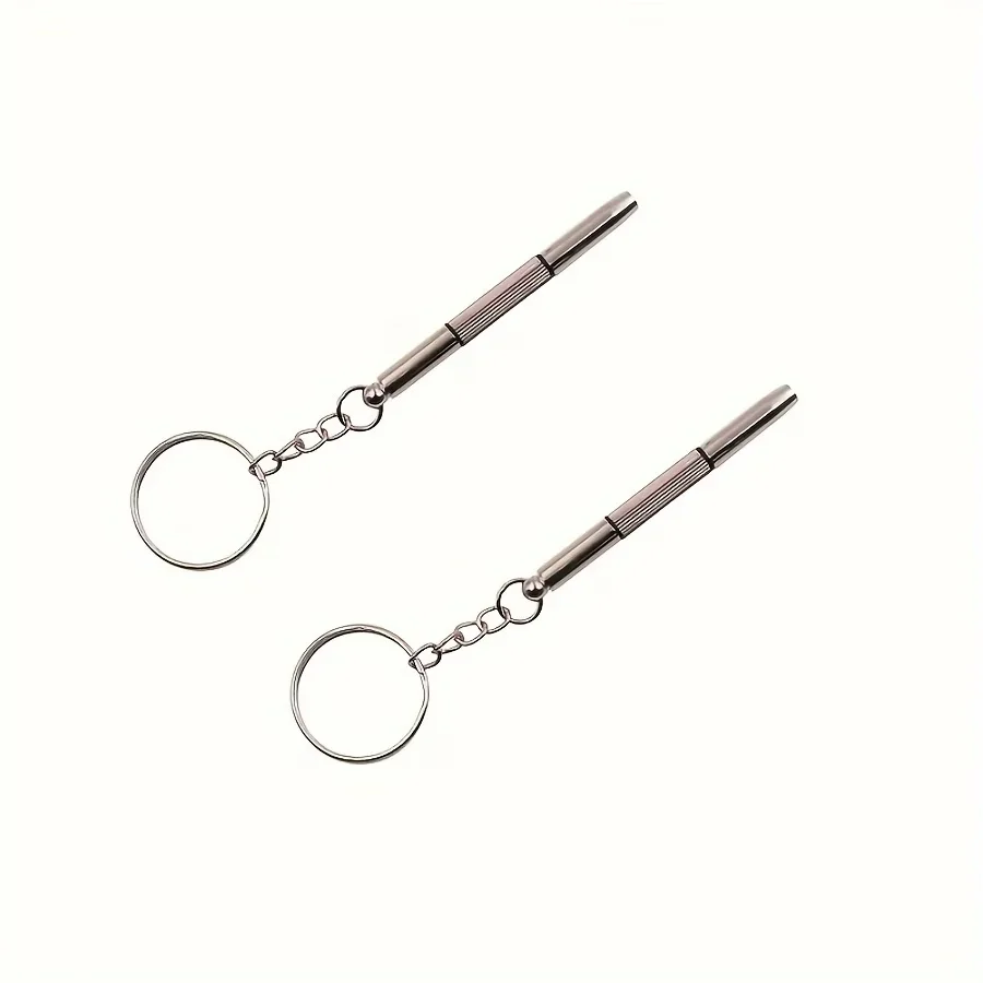 2Pcs Mini Glasses Screwdriver Portable Precision Repair Tool with Keychain for Eyeglass Watch