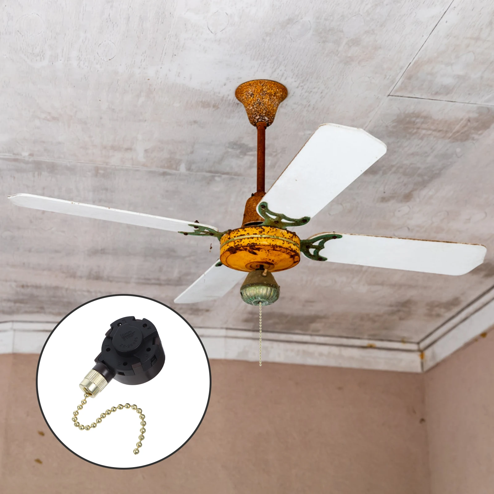 

6A125VAC Ceiling Fan Lamp Switch Light Light Pull Chain Chain Ceiling Fan Pull Switch Replacement Wall Fixture