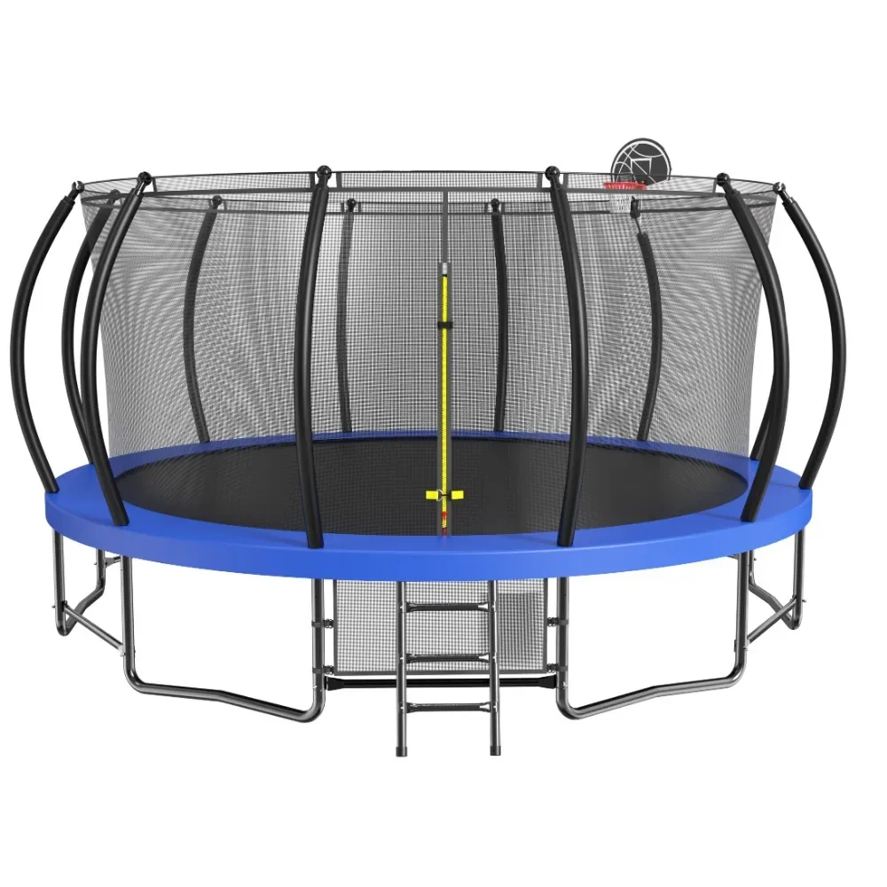 Trampoline, TN14FT, Has 6 W Feet 12 Net Rods The Total Bearing Up To 1320 Lbs, with Net Balance Bar Design, Trampoline