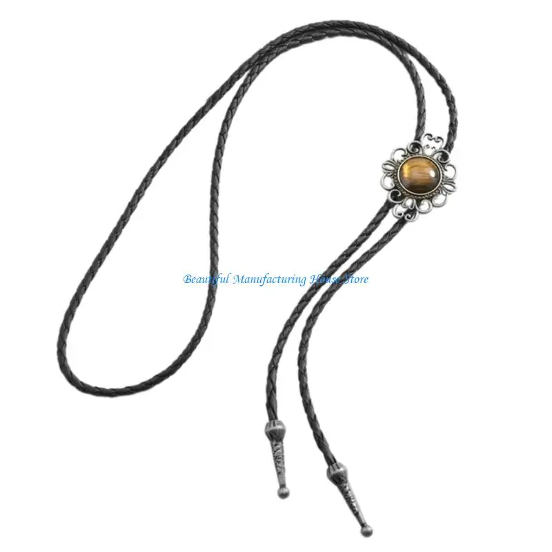 E56A منفعل جنوب غرب بولو التعادل قلادة قلادة سبيكة بو الجلود سلسلة مجوهرات لعشاق الموضة