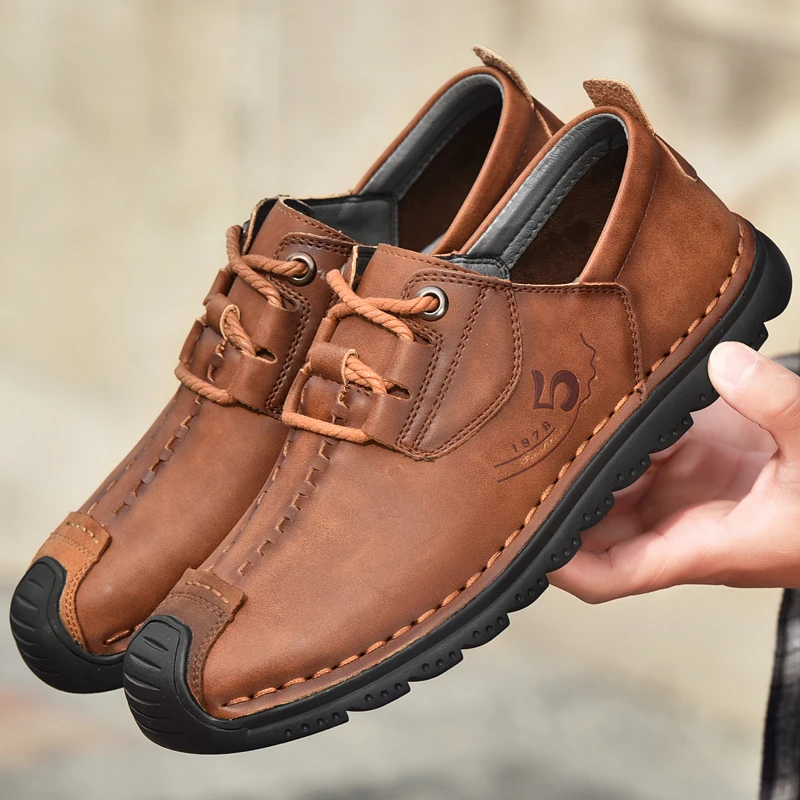 European  American Men Casual Shoes with Soft Soles Anti-collision  Toe Protection Comfortable Plus Size (38-48) Hiking Shoes