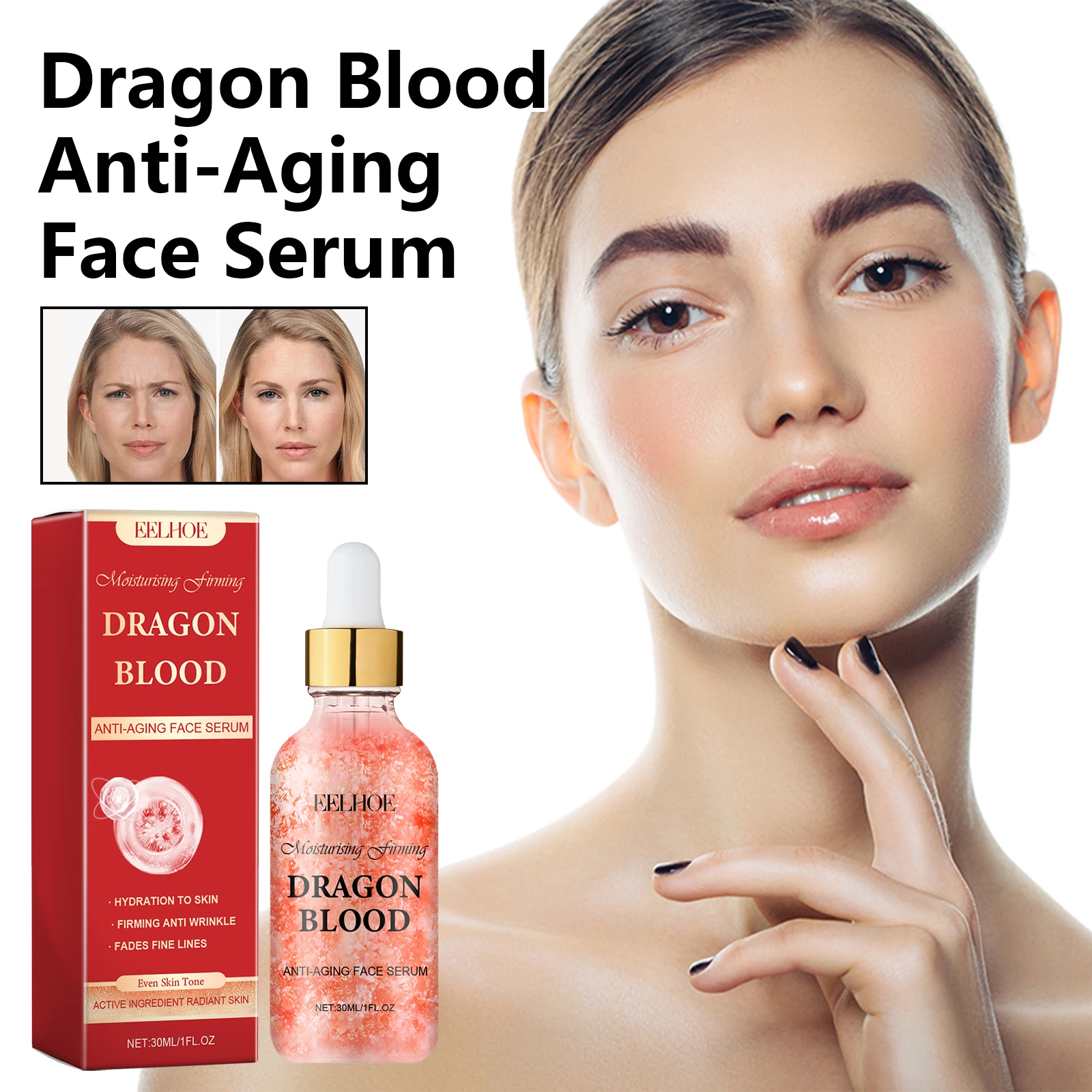

EELHOE Dragon Blood Facial Care Essence Deeply Moisturizes Moisturizes And Tightens The Soft Smooth And Delicate Facial Skin