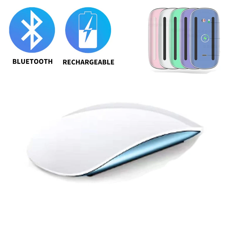 Bluetooth Wireless Magic Mouse Silent Rechargeable Laser Computer Mouse Thin Ergonomic PC Office Mause For Apple Mac Microsoft