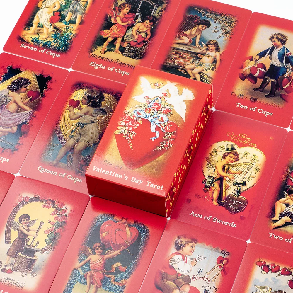 Walentynki Tarot A 79-Card Deck Magic Arts Love Deck Niesamowite Lovers Oracle Cards Blat Cards Of Group Games 10.3 * 6Cm