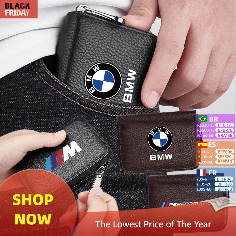 Mini Pu Leather Wallet Coin Purse Wallet Multifunction Organizer Bag Cards Holder For BMW M Performance M3 M5 M6 F20 X1 F20 E87