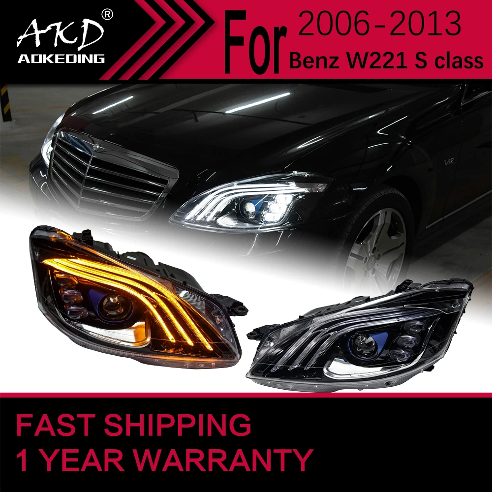 Car Lights for Benz W221 LED Headlight 2006-2013 S320 S350 S500 S600 Head Lamp Drl Projector Lens Automotive Accessories