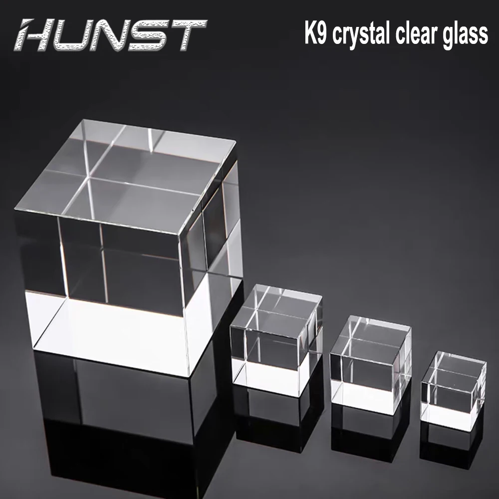 HUNST K9 Artificial Crystal Glass, Rectangular Column Crystal Cube Can Be Engraved With Patterns And Words Inside