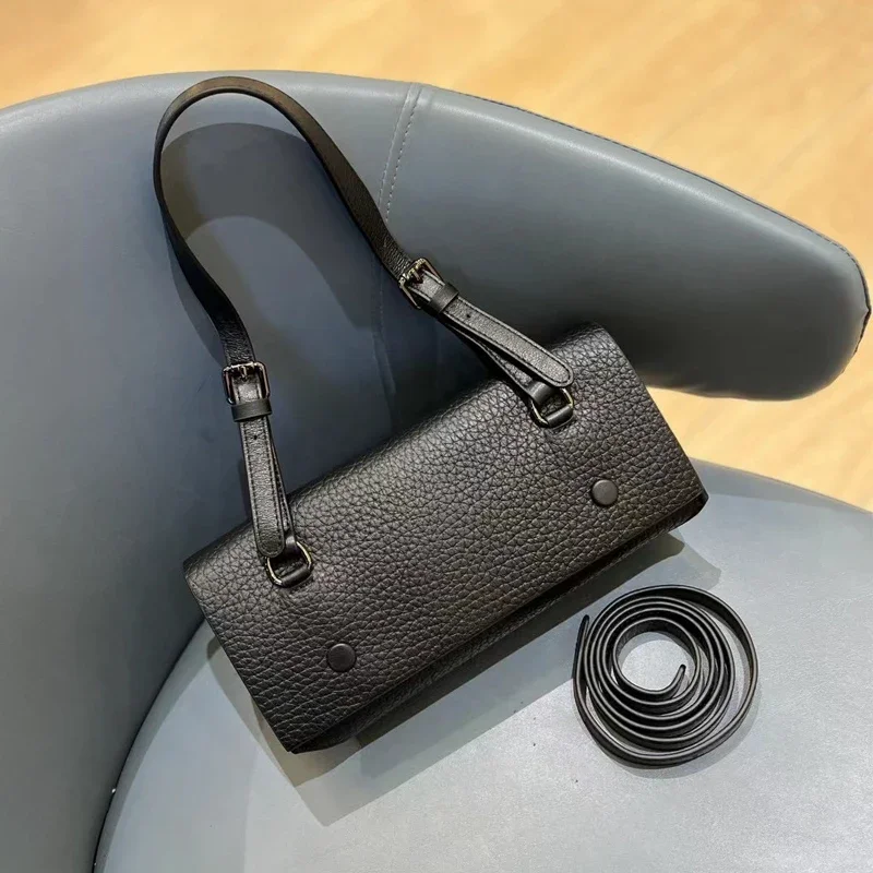 Genuine Leather Shoulder Bag Underarm New Pattern Commute Advanced Sense Handbag Lady  High-Capacity Top Layer Leather