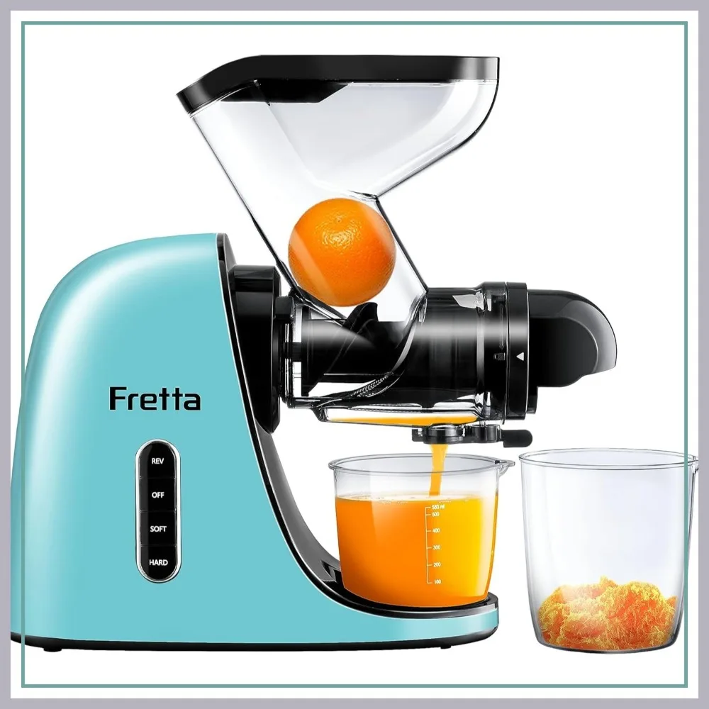 

Cold Press Juicer Machine 3-Inch Feed Chute Masticating Slow Juicer 200W Reverse Function BPA-Free
