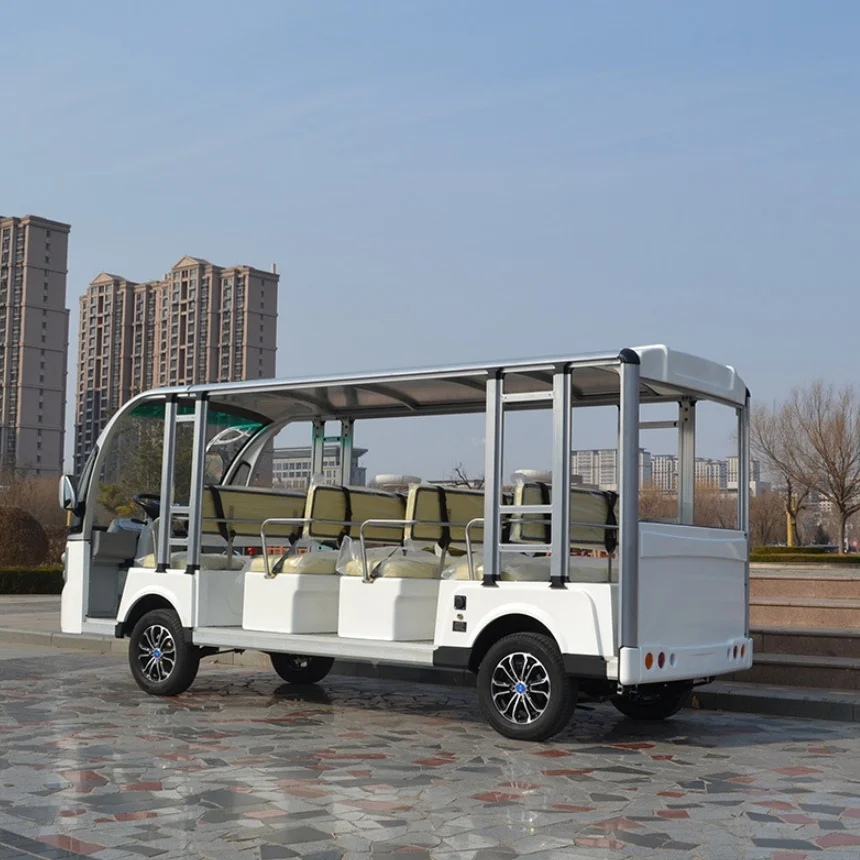 for Sale 11 Seater Tourist Vehicle Hot Sale Customized Electric Sightseeing Bus 7000W Powerful Motor Electric Bus