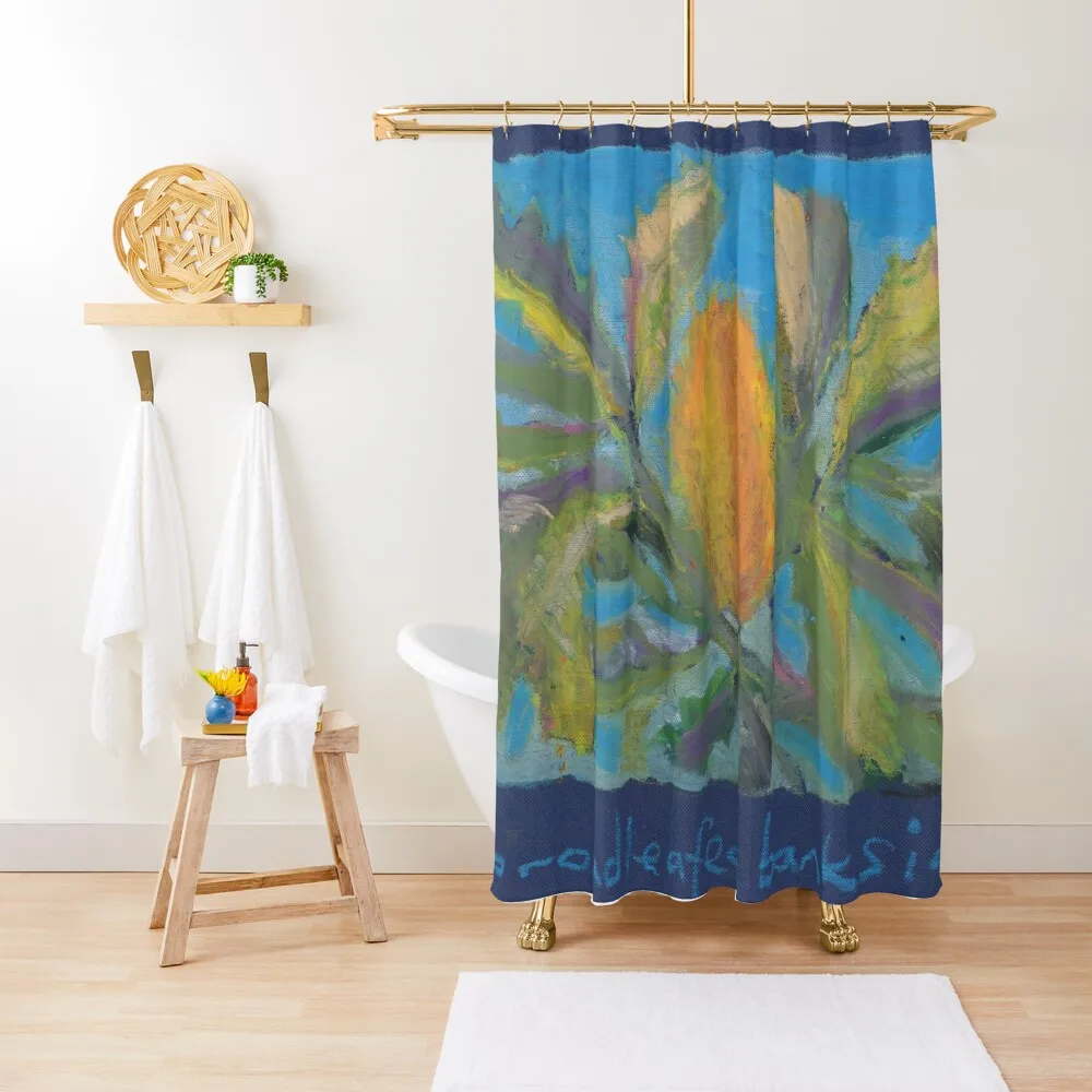 

BROADLEAVED BANKSIA Shower Curtain Bathroom Box Waterproof Bathroom Shower Luxury Bathroom Shower Waterproof Curtain