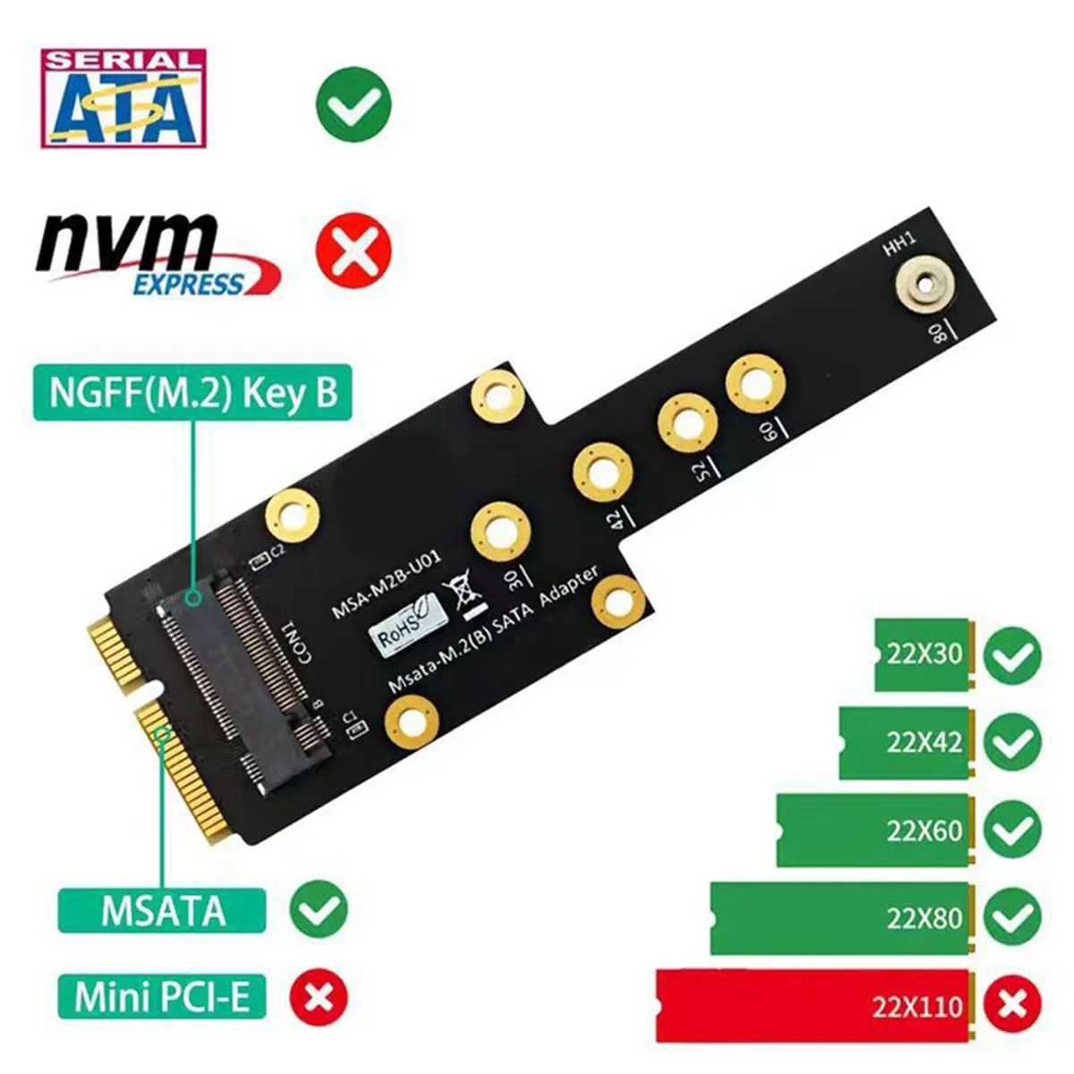 AT87-MSATA to NGFF KEY B SSD Adapter Card NEW M.2 KEY B L to MINI PCIE Multi-Function Module