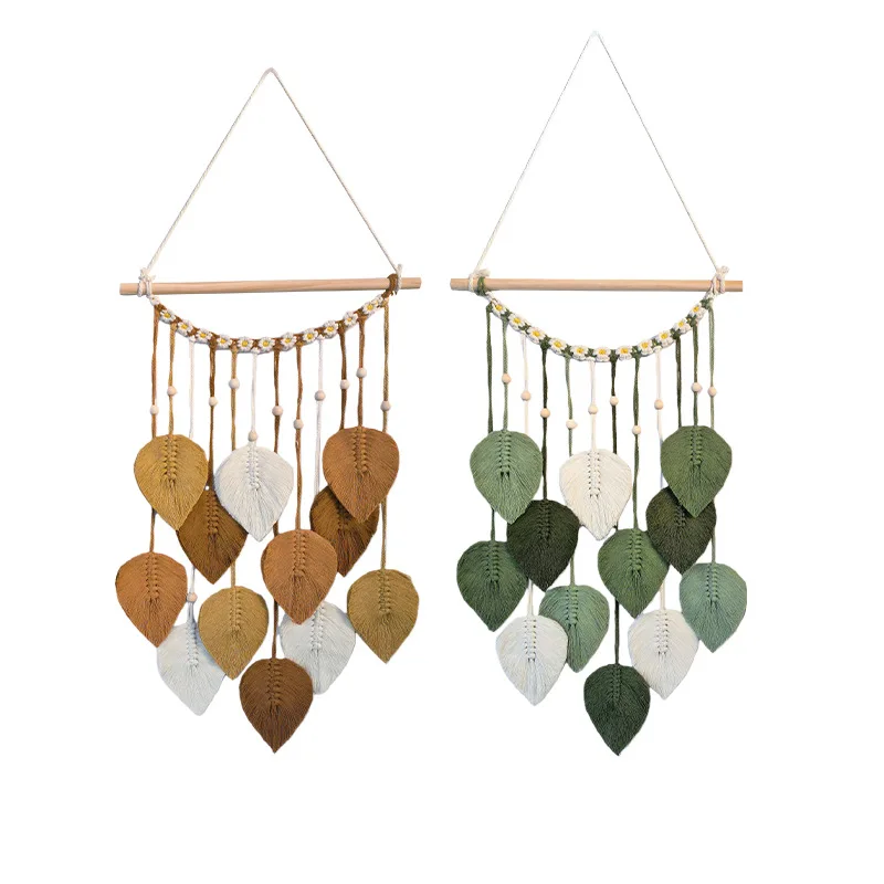 

CX hand-woven wall decoration wall hanging, small fresh leaf tapestry