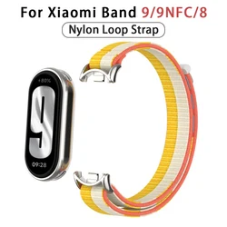 Xiaomi用ナイロンループストラップ,Mi Band 9,8,9nfcの通気性交換用ストラップ