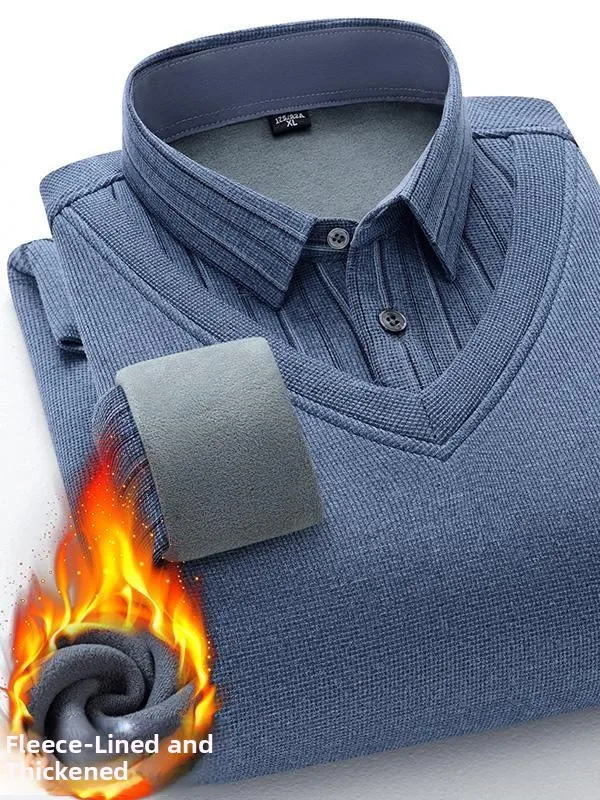 

Kingsland Winter Thiened Fce Lined irt Collar Knitted Sweater Men's Warm Long Sve Crew Ne Pullover Faionable So...