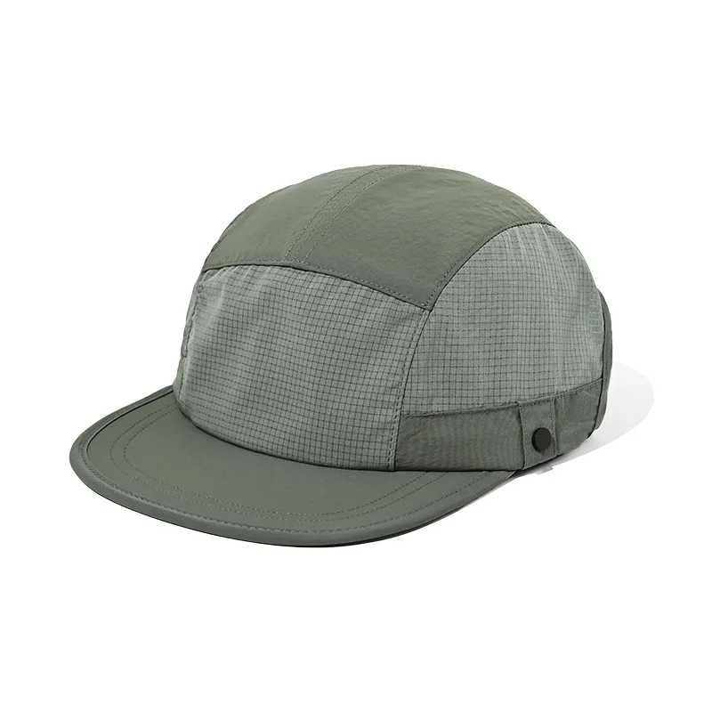 2024 Spring Summer Quick Drying 5 Pannel Baseball Cap for Women Men Breathable Soft Top Flat Brim Cool Hiking Snapback Hats