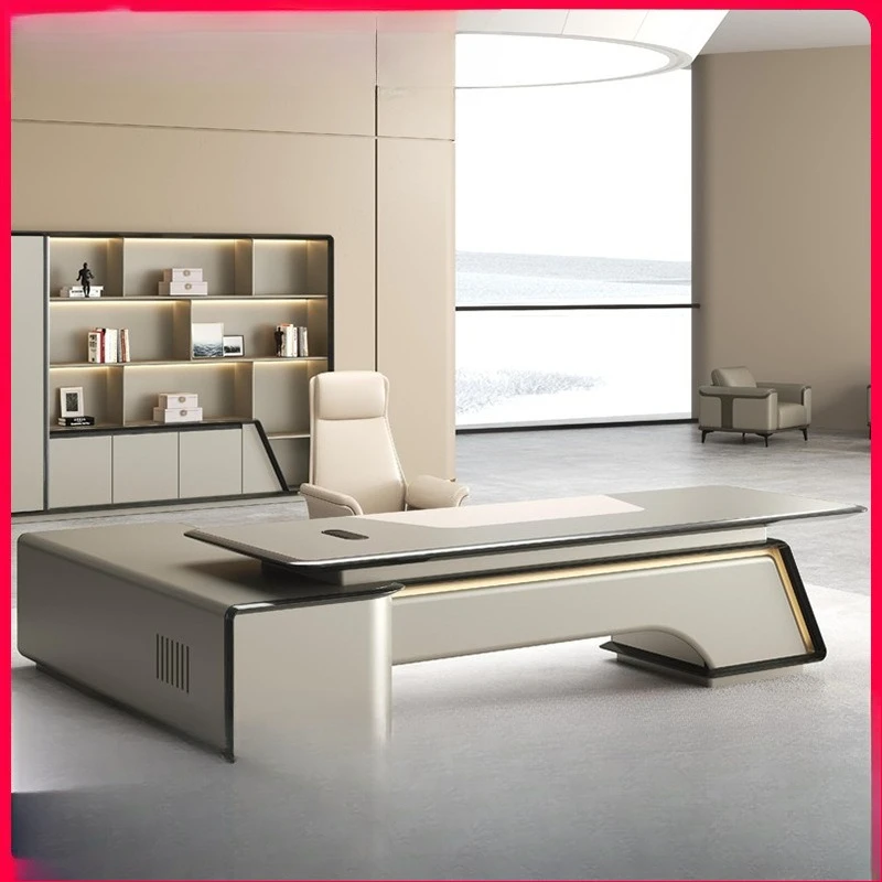 Light Luxury Boss Table,  Chairperson, High-end Manager, Office Desk and Chair Combination, President, Large Class Desk