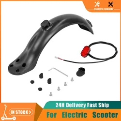 Electric Scooter Tire Splash Four-hole Fender with Rear Taillight Set Back Guard for 4 Screw Hole-Mudguard Tail Light Repair Par