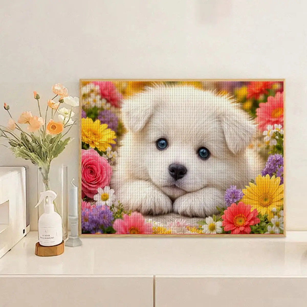 1 Stück 30X40CM/11,8*15,74 Zoll Hund-Motiv Kreuzstich-Set DIY-Set 11CT/14CT DIY Stickerei-Set Kreuzstich-Zubehör – Detail 1